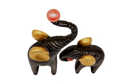 Elephant with Ball İkili Abstract Figür - 4