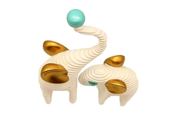 Elephant with Ball İkili Abstract Figür - 7