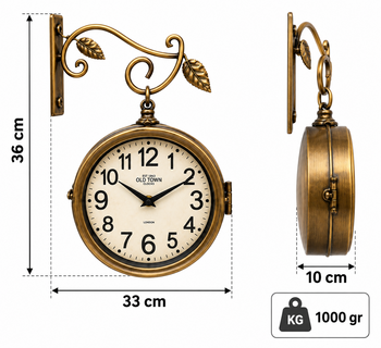 Antiq Design - Gar saati Çift Taraflı Eskitme Gold (1)
