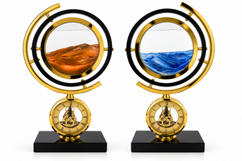 Gold Dekoratif Kum Sanatı ve Masa Saati - Thumbnail