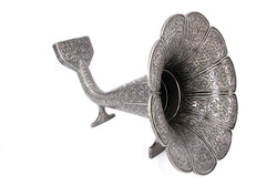 Crownwell - Gramofon Hunisi Zamak Antik Gümüş (1)