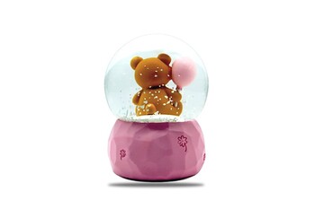  - Balonlu Ayıcık Figürlü Işıklı İyi ki Varsın Kar Küresi (1)