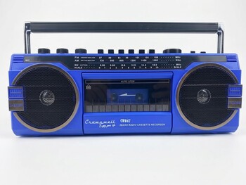 CROWNWELL - Crownwell Mavi Bluetooth Destekli Nostaljik Kaset Çalar ve Taşınabilir Radyo
