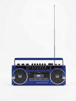 CROWNWELL - Crownwell Mavi Bluetooth Destekli Nostaljik Kaset Çalar ve Taşınabilir Radyo (1)