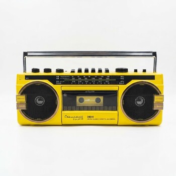 CROWNWELL - Crownwell Sarı Bluetooth Destekli Nostaljik Kaset Çalar ve Taşınabilir Radyo