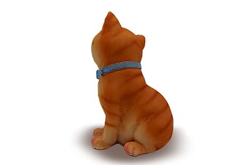 Dekoratif Mavi Tasma Detaylı Kedi Biblo - Thumbnail