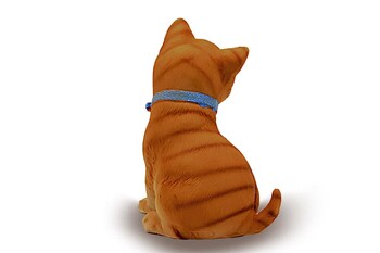 Dekoratif Mavi Tasma Detaylı Kedi Biblo - Thumbnail