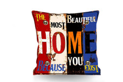 Just me - Kırlent Home Temalı Çift Taraflı