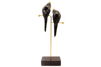 - Parrot on Wire İkili Polyester Kaideli Figür (1)