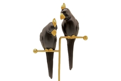 Parrot on Wire İkili Polyester Kaideli Figür - 3