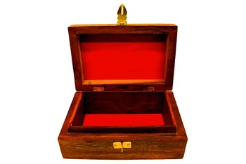 El Oyma Yaprak Motifli Ahşap Takı Kutusu - Thumbnail