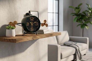 Retro Uçak Tasarımlı Dekoratif Masa Saati - Thumbnail