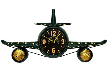  - Aviator Retro-Endüstriyel Uçak Formlu Dekoratif Duvar Saati