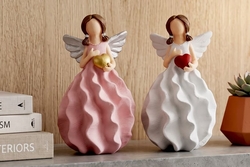 Kalp Tutan Melek Biblo – Beyaz / Pembe - 9