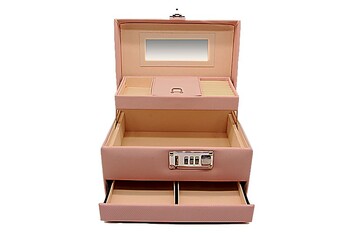 Şifreli Çok Katlı Deri Takı ve Aksesuar Kutusu - Thumbnail