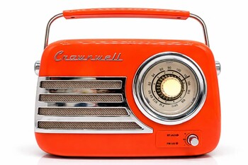 CROWNWELL - Retro Tasarımlı Bluetooth FM Radyo Turuncu