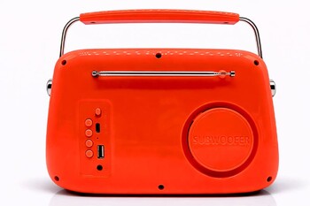 CROWNWELL - Retro Tasarımlı Bluetooth FM Radyo Turuncu (1)