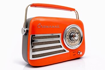 Retro Tasarımlı Bluetooth FM Radyo Turuncu - Thumbnail