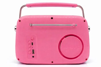  - Retro Tasarımlı Bluetooth FM Radyo Pembe (1)