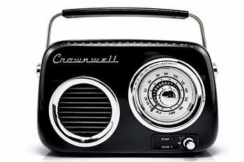 CROWNWELL - Retro Tasarımlı Bluetooth FM Radyo Siyah