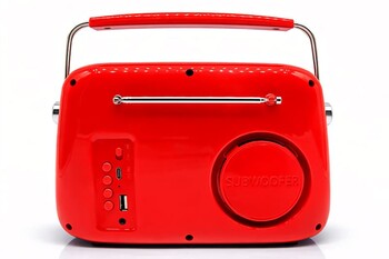  - Retro Tasarımlı Bluetooth FM Radyo Kırmızı (1)