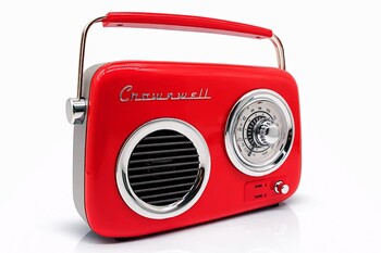 Retro Tasarımlı Bluetooth FM Radyo Kırmızı - Thumbnail