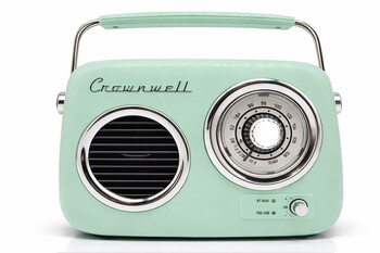 CROWNWELL - Retro Tasarımlı Bluetooth FM Radyo Mint Yeşil