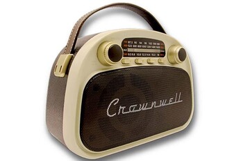 CROWNWELL - Crownwell Taşınabilir Bluetooth Retro Radyo Arizona Serisi Krem (1)
