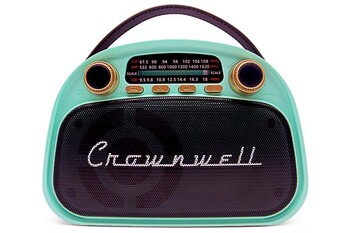 CROWNWELL - Crownwell Taşınabilir Bluetooth Retro Radyo Arizona Serisi Turkuaz