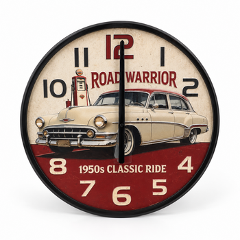 Antiq Design - Retro Vintage 40 cm Ahşap Duvar Saati