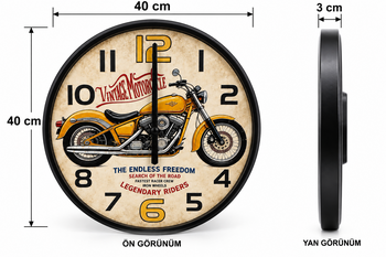 Antiq Design - Retro Vintage 40 cm Ahşap Duvar Saati (1)