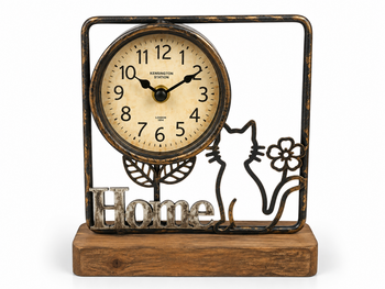 Antiq Design - Home Kedi Temalı Ferforje Saat