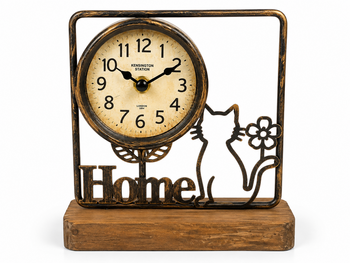 Home Kedi Temalı Ferforje Saat - Thumbnail