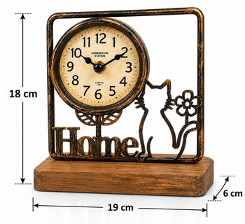 Antiq Design - Home Kedi Temalı Ferforje Saat (1)
