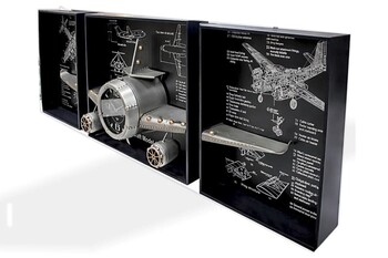 Aircraft Model Collection – Duvar Saati & Dekoratif Metal Uçak Pano 3 lü - Thumbnail