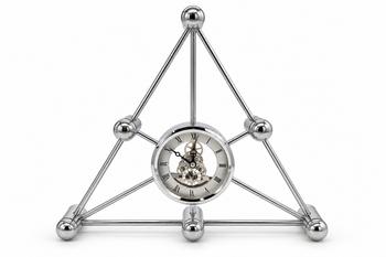 Antiq Design - Trigonom Gümüş Dekoratif Masa Saati 