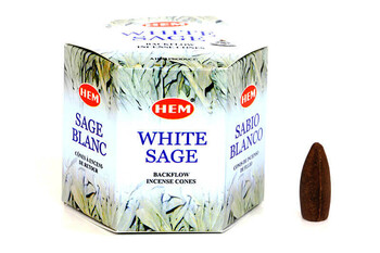 White Sage Back Flow Cones - Thumbnail