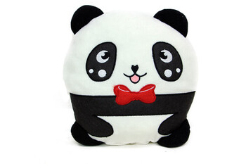 Yastık Polar Peluş Papyonlu Panda 32 cm - Thumbnail