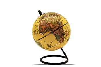 Metal Kaideli Dönen Dünya Küresi - Thumbnail