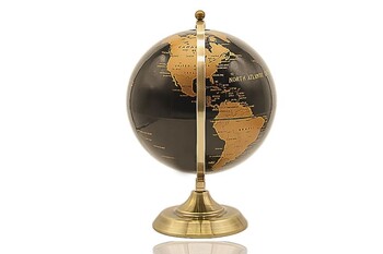 Metal Eskitme Kaideli Dünya Küresi - Thumbnail