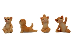 Yoga Yapan Sevimli Kedi Biblo Seti - 1