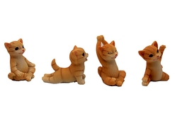 Yoga Yapan Sevimli Kedi Biblo Seti - 3